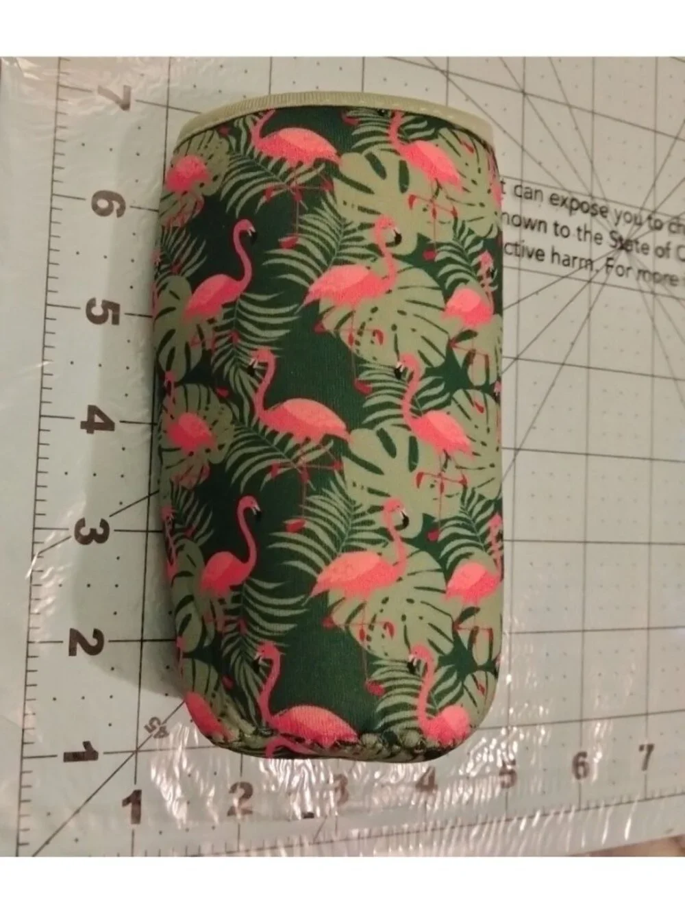 Insulated Flamingo Print Neoprene Bottle Holder